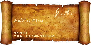 Joós Alex névjegykártya