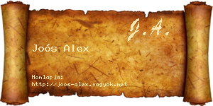 Joós Alex névjegykártya