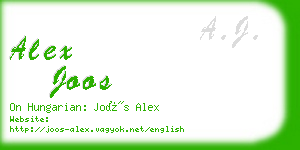 alex joos business card